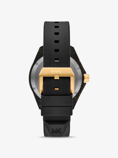 Oversized Maritime Two-Tone Watch in BLACK/GOLD | Michael Kors