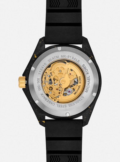 Oversized Maritime Two-Tone Watch in BLACK/GOLD | Michael Kors