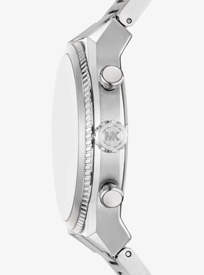 Oversized Panorama Silver-Tone Watch in SILVER | Michael Kors
