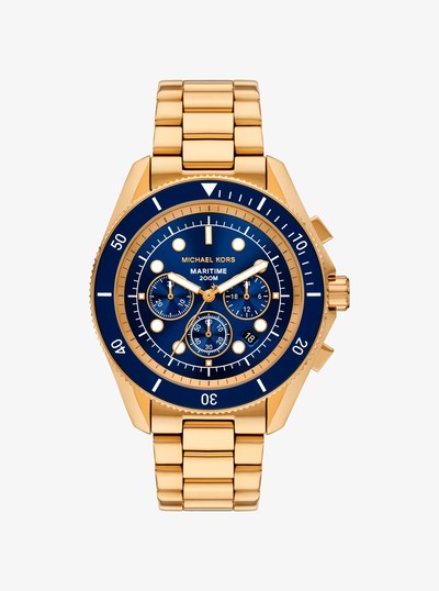 Oversized Maritime Gold-Tone Watch in GOLD | Michael Kors