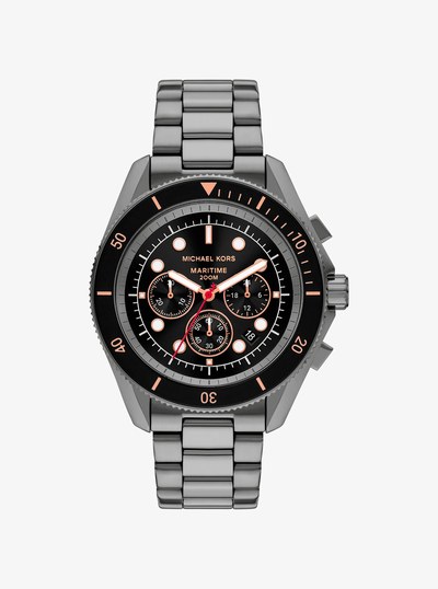 Oversized Maritime Gunmetal Watch in GUNMETAL | Michael Kors