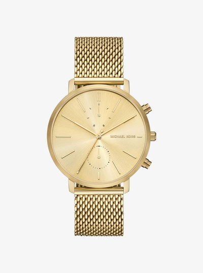 Oversized Blake Gold-Tone Mesh Watch in GOLD | Michael Kors