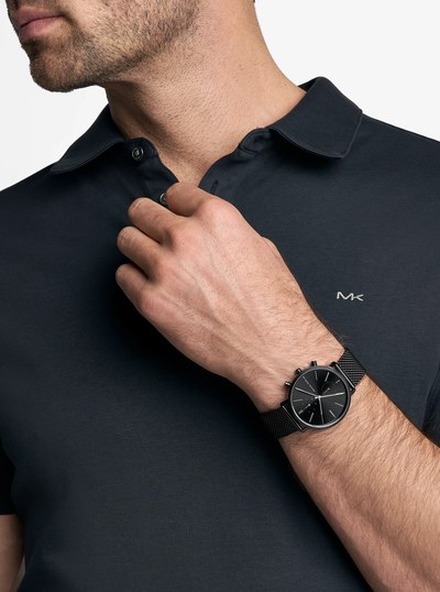 Oversized Blake Black-Tone Mesh Watch in BLACK | Michael Kors