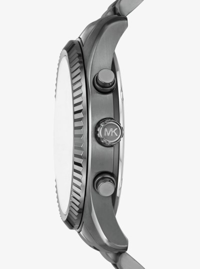 Oversized Lexington Gunmetal Watch and Bracelet Gift Set in GUNMETAL | Michael Kors