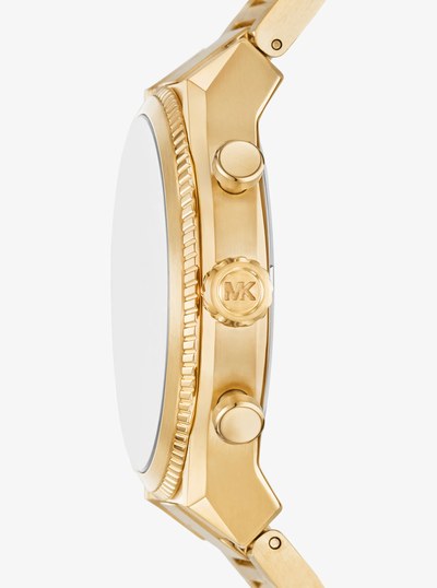 Oversized Panorama Gold-Tone Watch in GOLD | Michael Kors