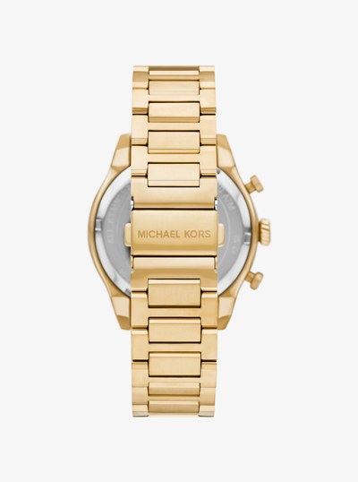 Oversized Panorama Gold-Tone Watch in GOLD | Michael Kors