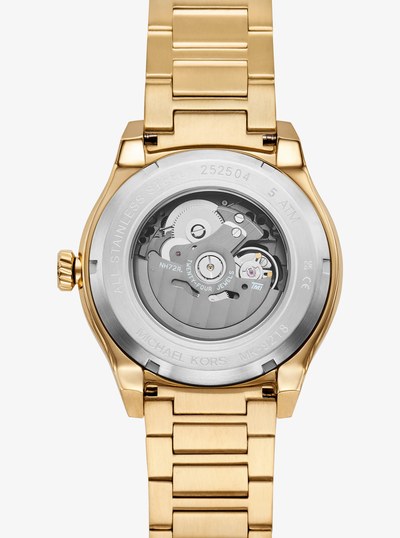 Oversized Panorama Gold-Tone Watch in GOLD | Michael Kors
