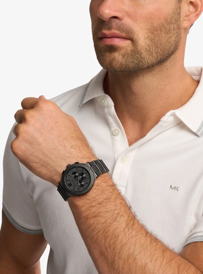 Oversized Billie Frosted Black-Tone Watch in BLACK | Michael Kors