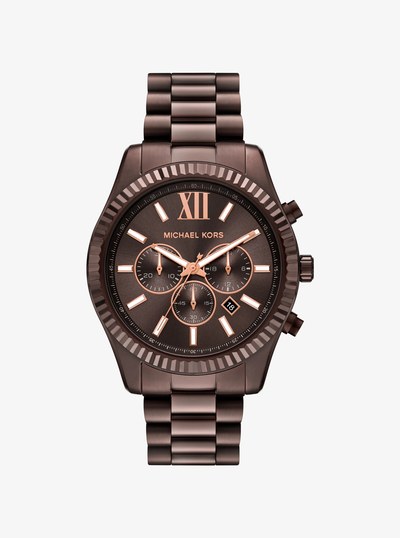 Oversized Lexington Brown-Tone Watch in CHOCOLATE | Michael Kors