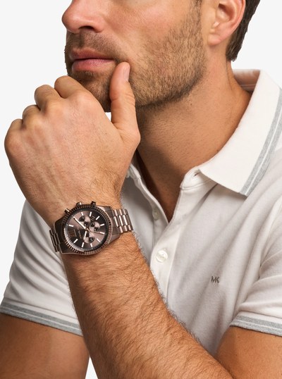 Oversized Lexington Brown-Tone Watch in CHOCOLATE | Michael Kors