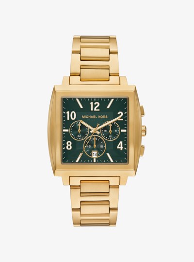 Oversized Rhys Gold-Tone Watch in GOLD | Michael Kors