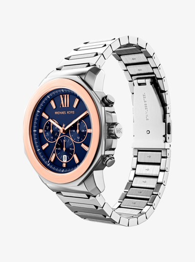 Montre surdimensionn&eacute;e Prescott &agrave; deux tons in ARGENT | Michael Kors