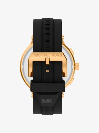 Oversized Billie Gold-Tone and Silicone Watch in BLACK | Michael Kors