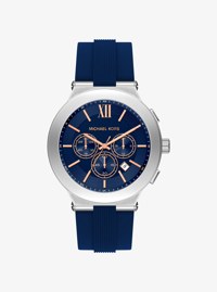 Oversized Billie Silver-Tone and Silicone Watch
