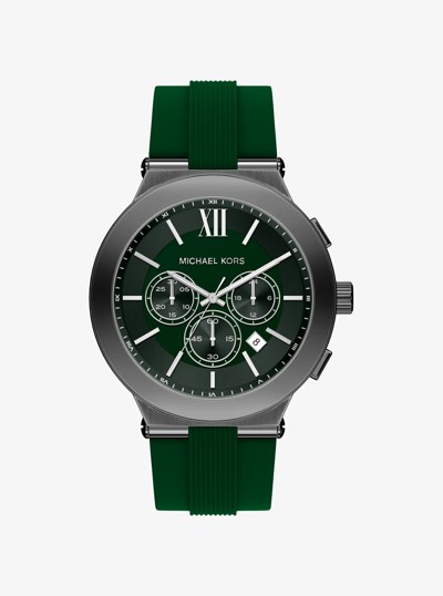 Oversized Billie Gunmetal and Silicone Watch in EVERGREEN | Michael Kors