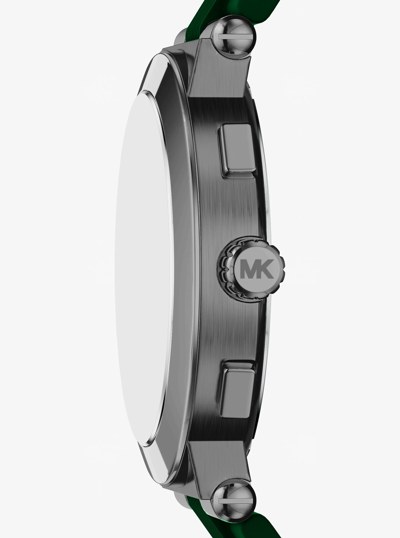 Oversized Billie Gunmetal and Silicone Watch in EVERGREEN | Michael Kors