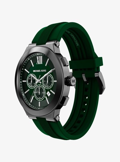 Oversized Billie Gunmetal and Silicone Watch in EVERGREEN | Michael Kors