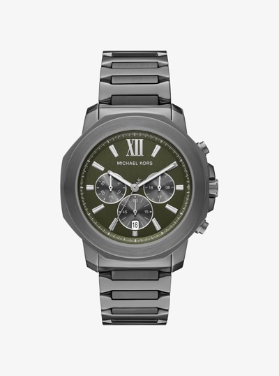 Oversized Prescott Gunmetal Watch in GUNMETAL | Michael Kors