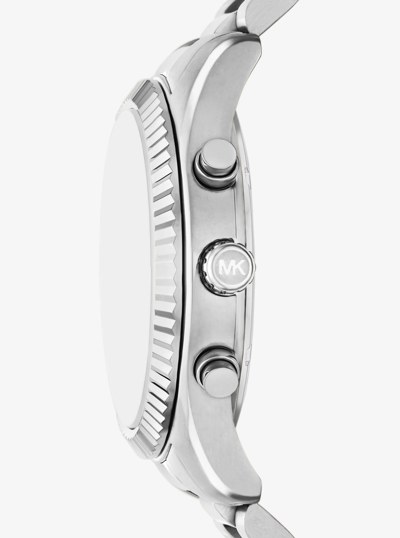 Oversized Lexington Silver-Tone Watch in SILVER | Michael Kors