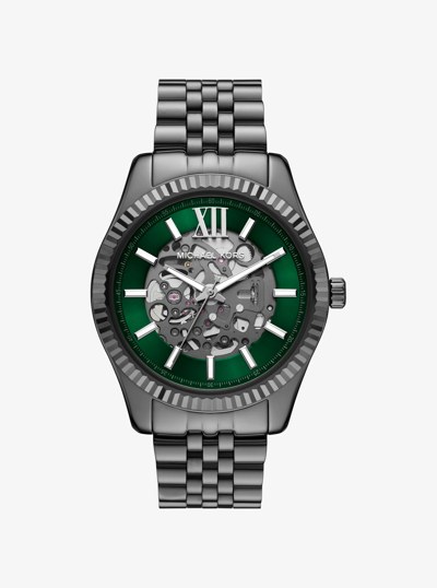 Oversized Lexington Gunmetal Watch in GUNMETAL | Michael Kors
