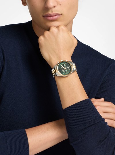 Oversized Lexington Two-Tone Watch in TWO TONE | Michael Kors