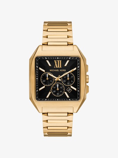 Hayes Oversized Gold-Tone Sport Watch in GOLD | Michael Kors