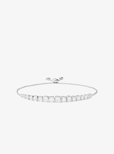 Precious Metal-Plated Sterling Silver Cubic Zirconia Slider Bracelet