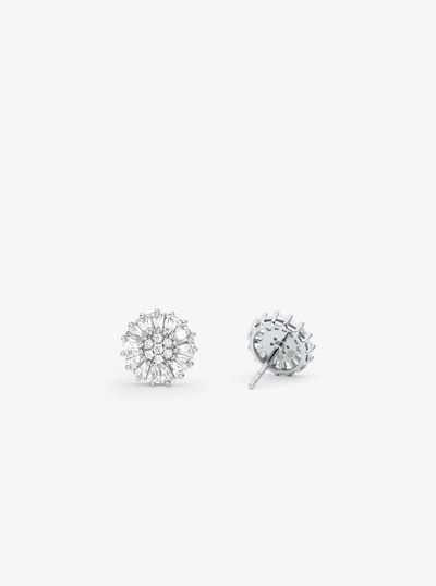 Precious Metal-Plated Sterling Silver Pav&eacute; Stud Earrings in SILVER | Michael Kors