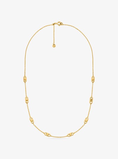 Astor Link Small Precious Metal-Plated Sterling Silver Necklace in GOLD | Michael Kors
