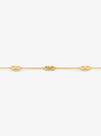 Astor Link Small Precious Metal-Plated Sterling Silver Necklace in GOLD | Michael Kors