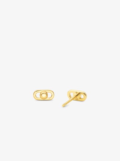 Astor Link Extra-Small Precious Metal-Plated Sterling Silver Earrings in GOLD | Michael Kors