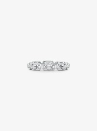 Astor Link Small Precious Metal-Plated Sterling Silver Pav&eacute; Chain Ring