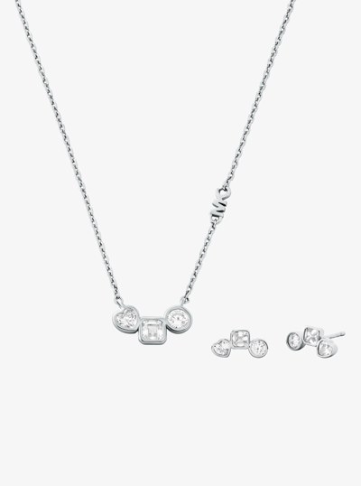 Precious Metal-Plated Necklace and Earrings Set in SILVER | Michael Kors