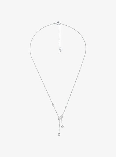Precious Metal-Plated Sterling Silver Bezel Necklace in SILVER | Michael Kors