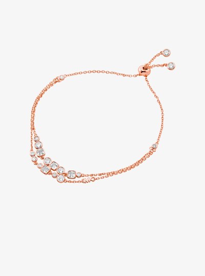 Precious Metal-Plated Sterling Silver Bezel Slider Bracelet in ROSE GOLD | Michael Kors