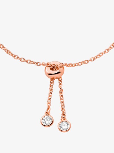Precious Metal-Plated Sterling Silver Bezel Slider Bracelet in ROSE GOLD | Michael Kors