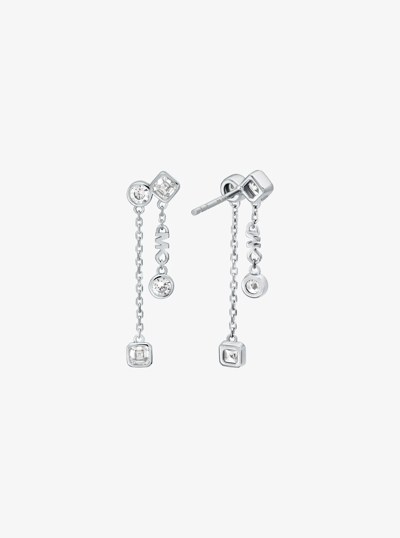Precious Metal-Plated Sterling Silver Bezel Drop Earrings in SILVER | Michael Kors