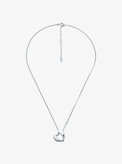 Precious Metal-Plated Sterling Silver Heart Pendant Necklace in SILVER | Michael Kors
