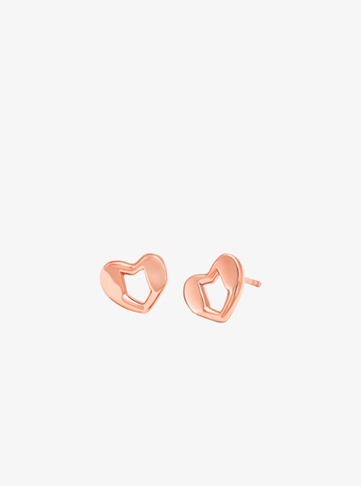 Precious Metal-Plated Sterling Silver Heart Stud Earrings in ROSE GOLD | Michael Kors