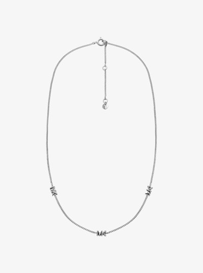 Precious Metal-Plated Sterling Silver Logo Necklace in SILVER | Michael Kors