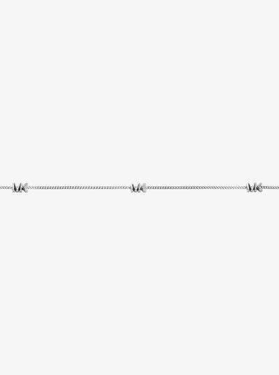 Precious Metal-Plated Sterling Silver Logo Necklace in SILVER | Michael Kors