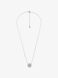 Fulton Precious Metal-Plated Pav&eacute; Logo Charm Necklace