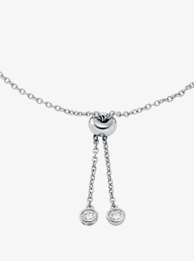 Fulton Precious Metal-Plated Pav&eacute; Logo Slider Bracelet in SILVER | Michael Kors