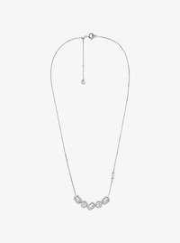 Precious Metal-Plated Sterling Silver Pav&eacute; Necklace