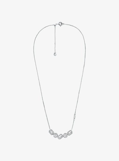 Collier en argent sterling &agrave; placage en m&eacute;tal pr&eacute;cieux &agrave; pav&eacute; in ARGENT | Michael Kors