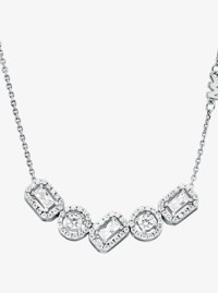 Precious Metal-Plated Sterling Silver Pav&eacute; Necklace
