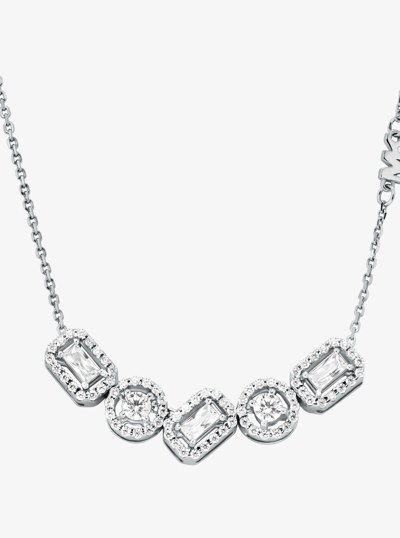 Collier en argent sterling &agrave; placage en m&eacute;tal pr&eacute;cieux &agrave; pav&eacute; in ARGENT | Michael Kors