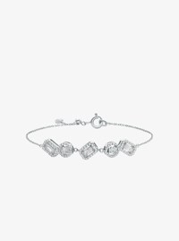 Precious Metal-Plated Sterling Silver Pav&eacute; Bracelet