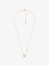 Precious Metal-Plated Sterling Silver Pav&eacute; Necklace