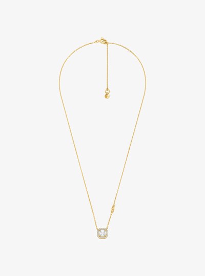Collier en argent sterling &agrave; placage en m&eacute;tal pr&eacute;cieux &agrave; pav&eacute; in OR | Michael Kors